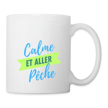 GARDEZ CALME ET ALLER PECHE - Mug blanc - blanc - Droite