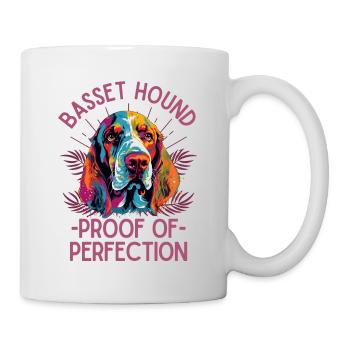 Basset Hound Liebhaber Bunter Basset-Hound Kunst - Tasse - Weiß - Rechts