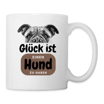 GLÜCK IST EIN HUND Hunde Hundefreund - Tasse - Weiß - Rechts