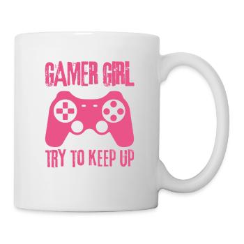 Gamer Girl essaie de suivre - Mug blanc - blanc - Droite