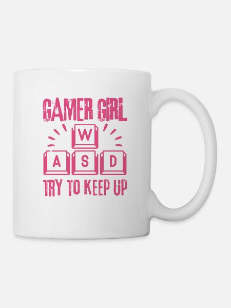 gamer girl try to keep up - Tasse - Weiß