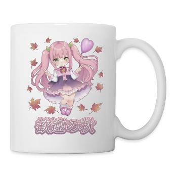 Fille manga - bienvenue l'automne - Mug blanc - blanc - Droite