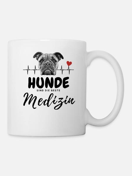 Hunde sind die beste Medizin HUND - Tasse - Weiß