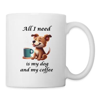 Cute dog with coffee mug - Mug - white - Right