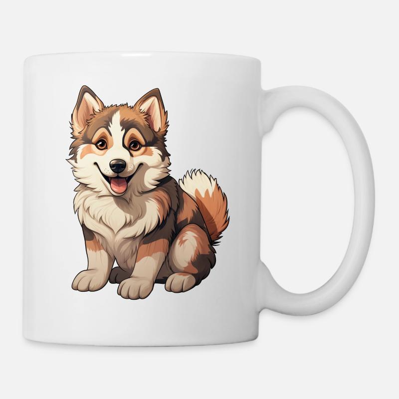 Petit chiot husky blond - Mug blanc - blanc
