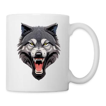 Wolf - Tasse - Weiß - Rechts