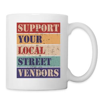 Soutenez vos vendeurs de rue locaux - Mug blanc - blanc - Droite