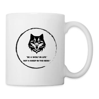 Wolf's Strength - Inspirational Art" - Tasse - Weiß - Rechts