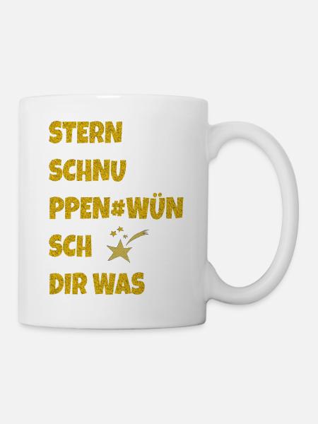 sternschnuppen wünsch dir was - Tasse - Weiß