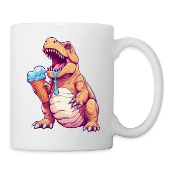 Eiscreme-Dino - Tasse - Weiß - Rechts