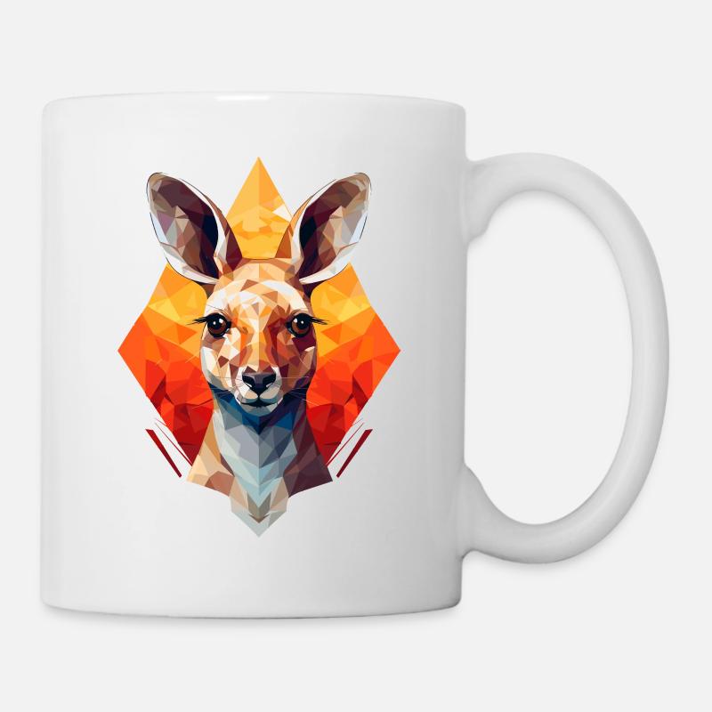 Kangourou Sunset Géométrie - Mug blanc - blanc