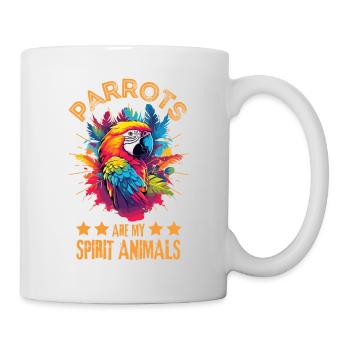 Dicton de perroquet coloré - Mug blanc - blanc - Droite