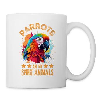 Dicton de perroquet coloré - Mug blanc - blanc - Droite