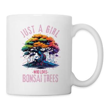 Bunter Bonsai Baum - Tasse - Weiß - Rechts