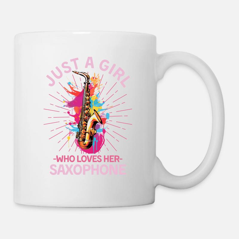 Saxophone coloré - Mug blanc - blanc
