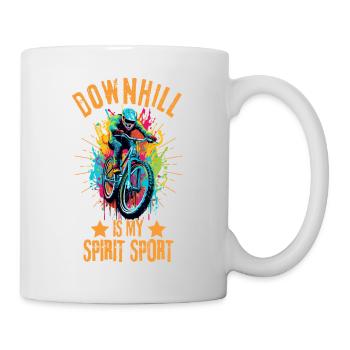 Downhill mountain biking Downhill rider - Mug - white - Right
