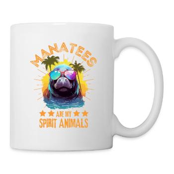 Lamantin avec lunettes de soleil Lamantin - Mug blanc - blanc - Droite