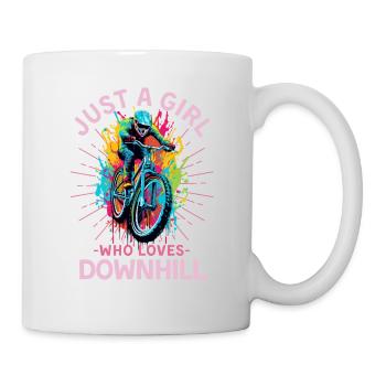 Downhill mountain biking Downhill rider - Mug - white - Right