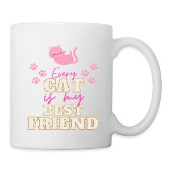 Katzen Katzenfreund shirt - Tasse - Weiß - Rechts