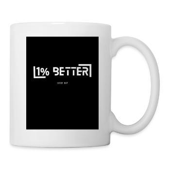 1% BESSER - jeden Tag - Tasse - Weiß - Rechts