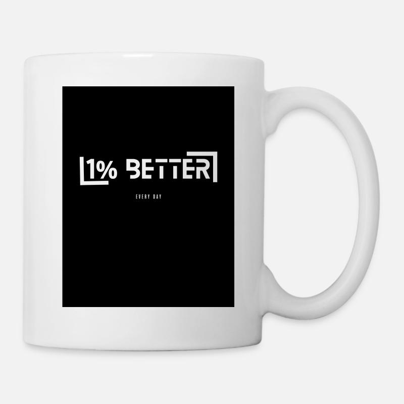 1% MIEUX - tous les jours - Mug blanc - blanc
