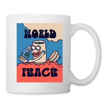 420 Weltfriedens-Morgentee - Tasse - Weiß - Rechts