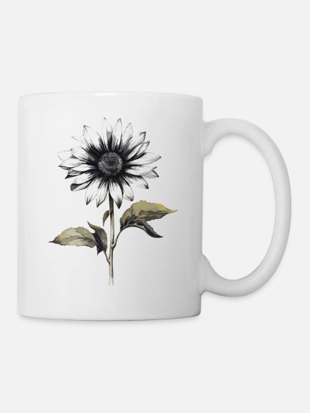 Tournesol à l’aquarelle - Mug blanc - blanc