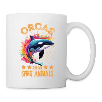 Colorful killer whale Orca - Mug - white - Right