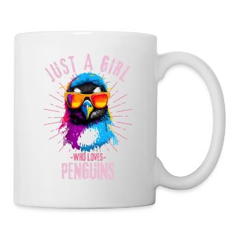 Colorful penguin with sunglasses - Mug - white - Right