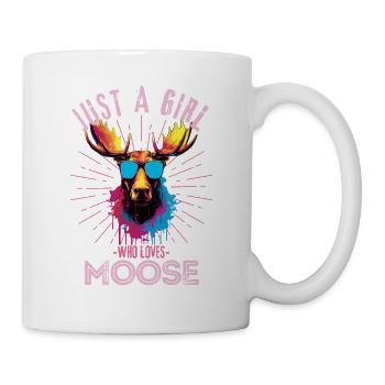 Colorful moose with sunglasses - Mug - white - Right