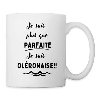 Je suis plus que parfaite je suis Oléronaise noir - Mug blanc - blanc - Droite