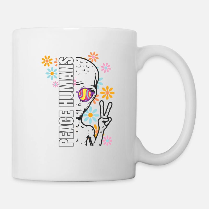 Peace Human's new Alien Hippi design - Mug - white