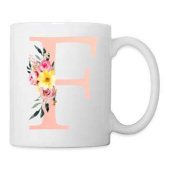 F Monogramme Floral - Mug blanc - blanc - Droite