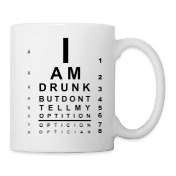Blurry drunk eye chart - Mug - white - Right