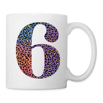 6e anniversaire léopard - Mug blanc - blanc - Droite