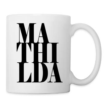 Mathilda Surname First name Modern font Word Art - Mug - white - Right