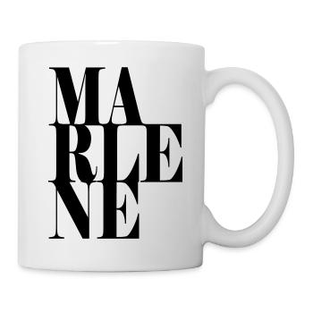 Marlene Name Vorname Moderne Schrift Wort Art - Tasse - Weiß - Rechts