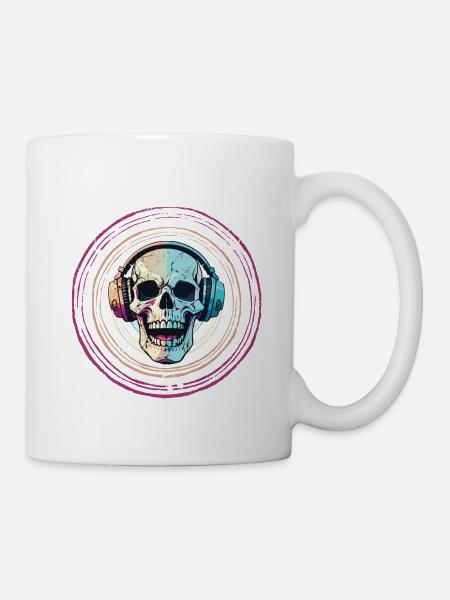 Music Skull - Tasse - Weiß