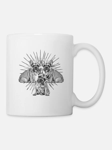 FRANZÖSISCHE BULLDOGGE Hund Hunde Bulldogge - Tasse - Weiß