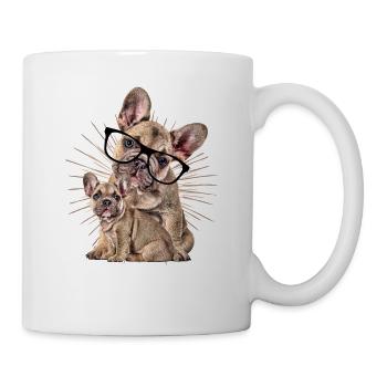 BOULEDOGUE FRANÇAIS avec LUNETTES Chiens Chiens - Mug blanc - blanc - Droite