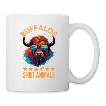 Buffalo with sunglasses - Mug - white - Right