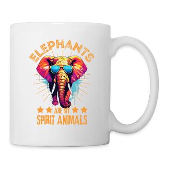 Elefant mit Sonnenbrille - Tasse - Weiß - Rechts