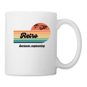 Retro CarT-shrit. Sunset. Oldchool. Tuning/ car - Tasse - Weiß - Rechts