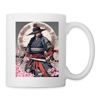 Samurai Krieger Schwertkämpfer Kirchblüten - Tasse - Weiß - Rechts