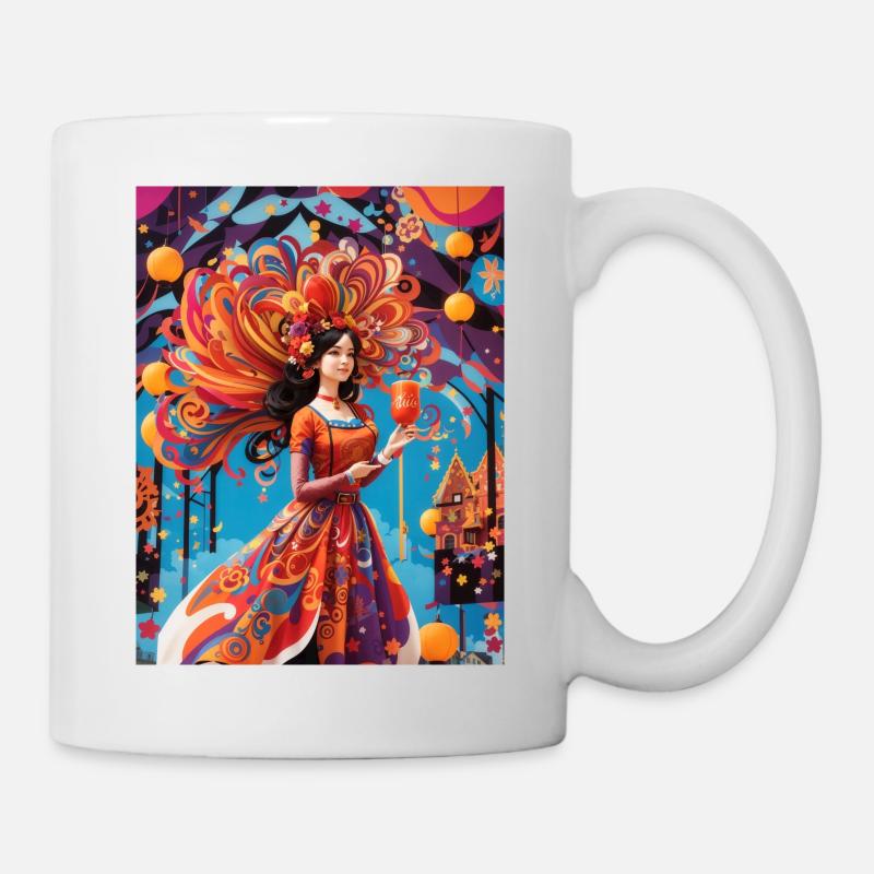 Farbenfrohe Verführung - Tasse - Weiß