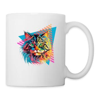 Siberian cat 80s style - Mug - white - Right