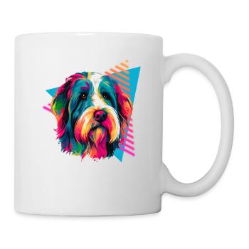 Bearded Collie 80s Style - Mug - white - Right
