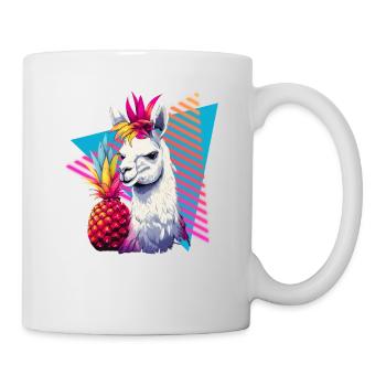 Llama with pineapple 80s style - Mug - white - Right