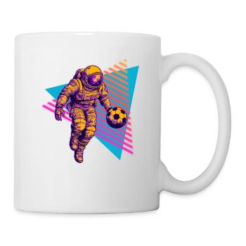 Fußball Astronaut 80er 90er - Tasse - Weiß - Rechts