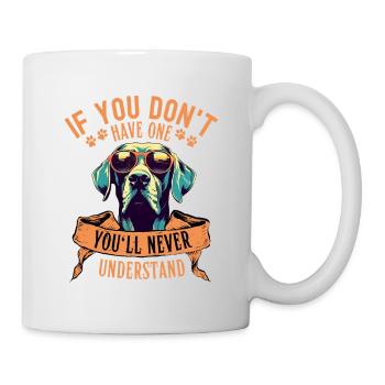 Dogue allemand avec des lunettes de soleil - Mug blanc - blanc - Droite